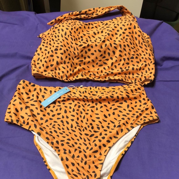 Other - Orange Leopard Print Bikini Set NWT